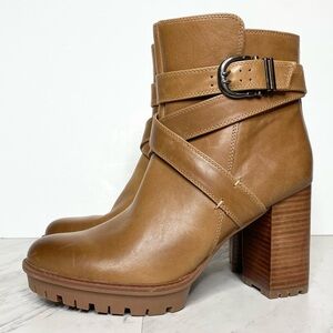 Naturalizer Lyra Brown Leather Heeled Bootie 10M